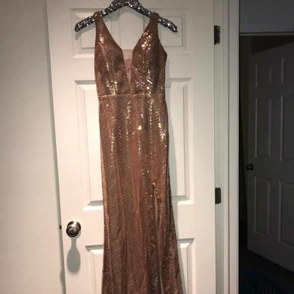macys gold gown